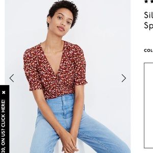 Madewell Silk Button Sleeve Top